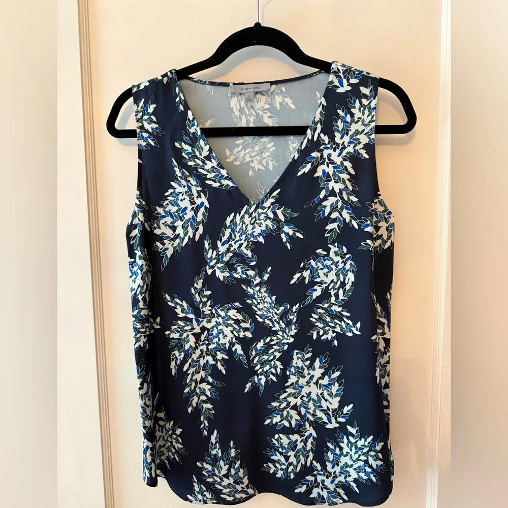 Classiques Entier‎ Navy Floral V-Neck Sleeveless Camisole